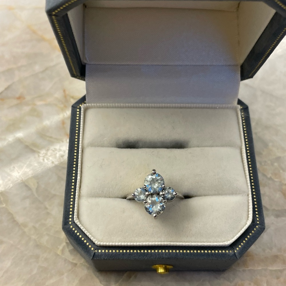 White gold 1.88 carat Aquamarine ring with appraisal - Picture 3 of 5